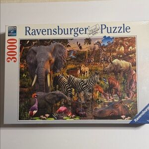 Vintage. Ravensburger African Animal World Multicolor Wildlife Puzzle. 3000 ps